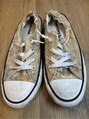 Converse Chuck Taylor All Low Top Slip On Shoreline Sneakers Snake Print Size 8